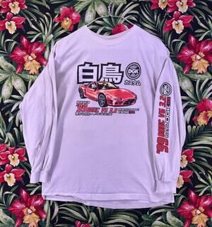DGK JDM Long Sleeve Shirt Size L White Graphic Honda NSX